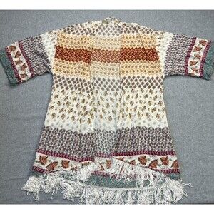 PJ Salvage Open Duster Cardigan Size M/L Western Boho Festival Gypsy Garden